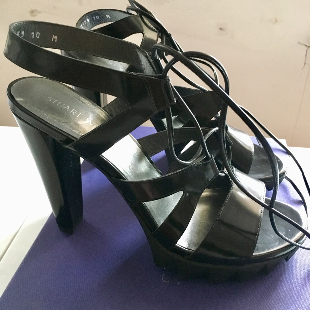 Stuart Weitzman Tiegirl Platform Pump, Black, 10